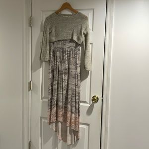 ANTHROPOLOGIE (sleeping on snow) MP two piece dress with cropped sweater